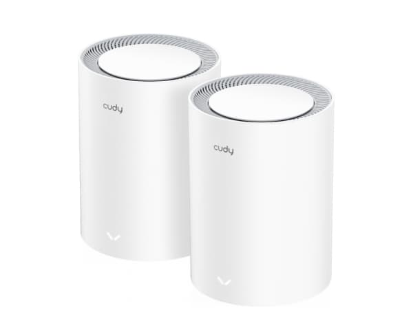 Cudy M3000 2-PACK, Grå, Hvit, Innvendig lys, Mesh system, Rundtvirkende, 399,4 m², Dobbelbånd (2.4 GHz / 5 GHz) Grå, Hvit