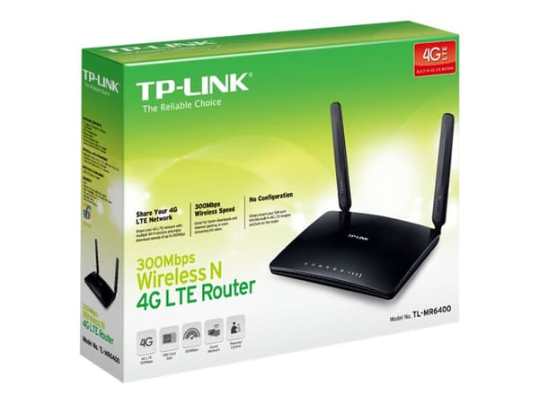 TP-Link TL-MR6400 - Trådløs ruter - WWAN 4-portssvitsj 2,4 GHz