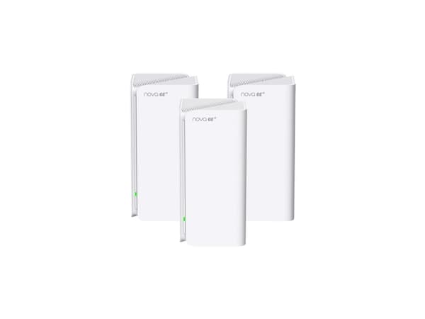 Tenda MX21 Pro(3-pack), Hvit, Innvendig lys, Mesh system, Tre-båndsfrekvens (2,4 GHz / 5 GHz / 6 GHz), Wi-Fi 6 (802.11ax), 2402 Mbit/s