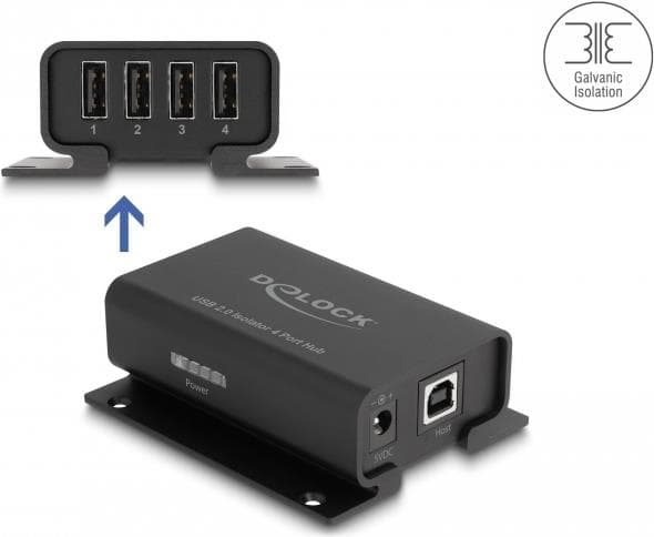 DeLOCK 64226 seriell omvandlare/repeater/isolator USB 2.0 svart (64226)