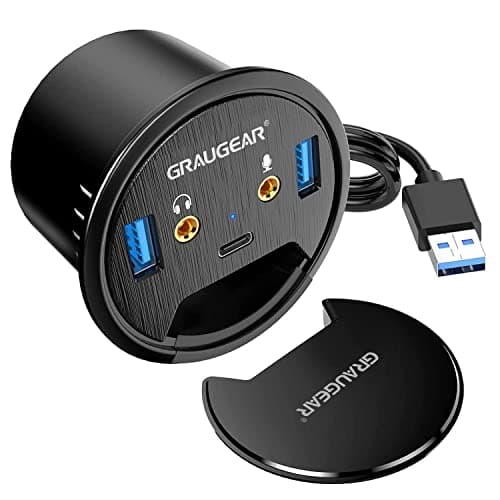 Graugear USB 3.0 bordshubb med ljud- och mikrofonanslutning (G-THUB-AU-60)