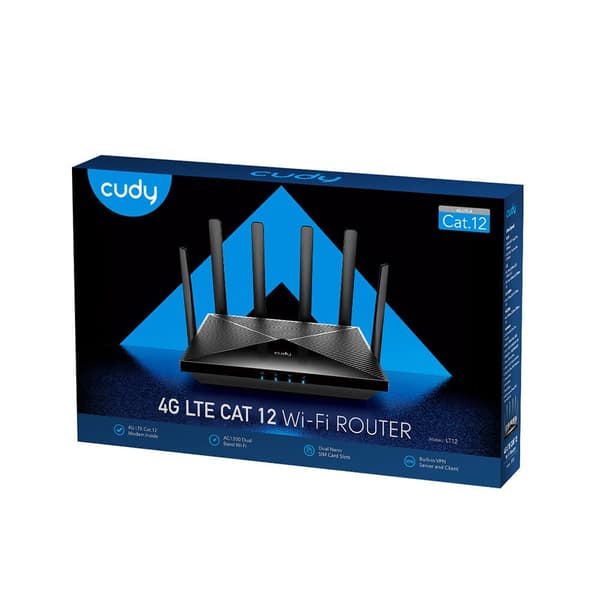 CUDY 4G Router LT12 Cat 12 AC1200 Gigabit Dual-SIM