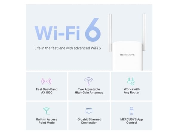 Ruter TP-Link ME60X AX1500 trådløs forsterker