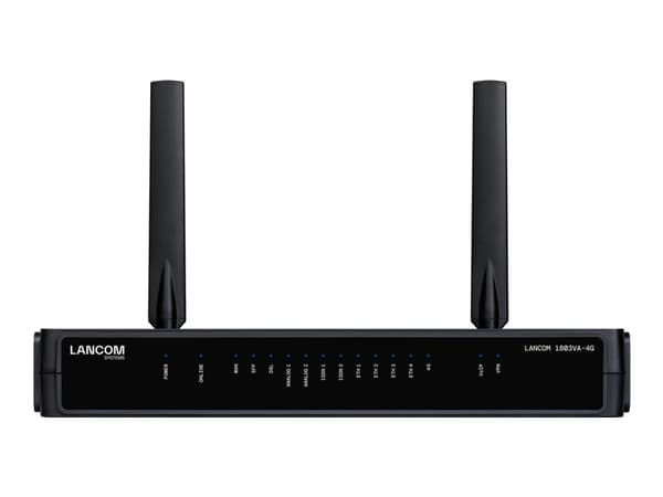 LANCOM 1803VA-4G - Trådlös router - VDSL 4-ports-switch - 1GbE - 3G, 4G - VoIP-gateway - väggmonterbar Svart