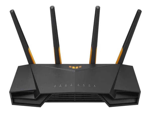Asus TUF Gaming AX3000 V2 trådløs ruter på skrivebordet