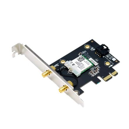 Asus | AX1800 Dual-Band Bluetooth 5.2 PCIe Wi-Fi-sovitin | PCE-AX1800 | 802.11ax | 574+1201 Mbit/s | Mbit/s | Ethernet LAN (RJ-4