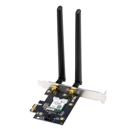Asus | Wi-Fi Adapter, Tri-Band, Wi-Fi 6E Adapter | PCE-AXE5400 | 802.11ax | 574/2402/2042 Mbit/s | Mbit/s | Ethernet LAN (RJ-45)