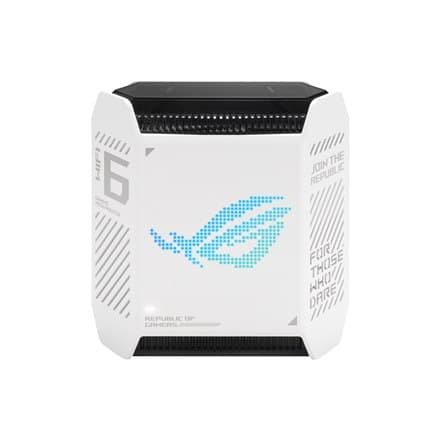 Asus | Wifi 6 802.11ax Tri-band Gigabit Gaming Mesh Router | GT6 ROG Rapture (1-pack) | 802.11ax | 574+4804+4804 Mbit/s | 10/100 Vit