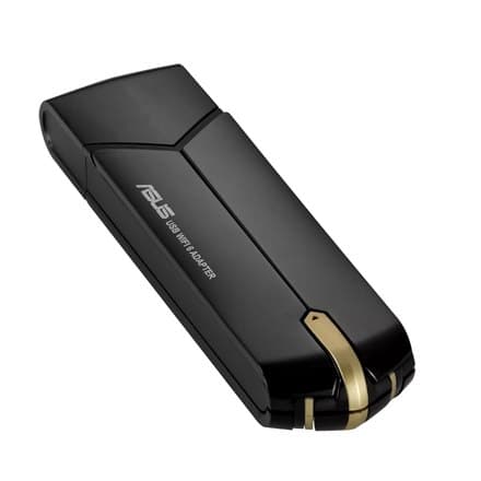 Asus | Langaton kaksikaistainen | USB-AX56 AX1800 (ei telinettä) | 802.11ax | 1201+574 Mbit/s | Mbit/s | Ethernet LAN (RJ-45) -portit | Sotku