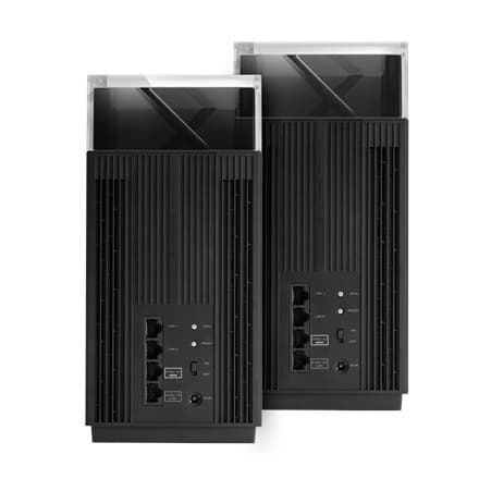 Asus | Trådløs Wifi 6E Tri-band Gigabit Router | ZenWiFi Pro ET12 (2-Pack) | 802.11ax | 1148+4804+4804 Mbit/s | 10/100/1000/110