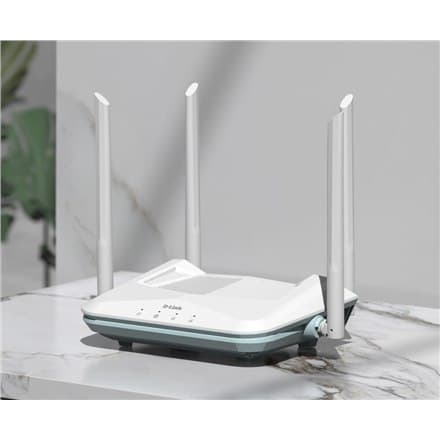 D-Link | AX1500 Smart Router | R15 | 802.11ax | 1200+300 Mbit/s | 10/100/1000 Mbit/s | Ethernet LAN (RJ-45) -portit 3 | Mesh Supp