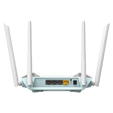 D-Link | AX1500 Smart Router | R15 | 802.11ax | 1200+300 Mbit/s | 10/100/1000 Mbit/s | Ethernet LAN (RJ-45) -portit 3 | Mesh Supp