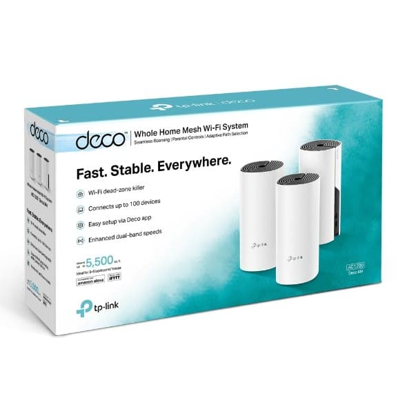 TP-LINK | Koko kodin mesh WiFi-järjestelmä | Deco M4 (3 kpl) | 802.11ac | 300+867 Mbit/s | 10/100/1000 Mbit/s | Ethernet LAN (RJ-45)