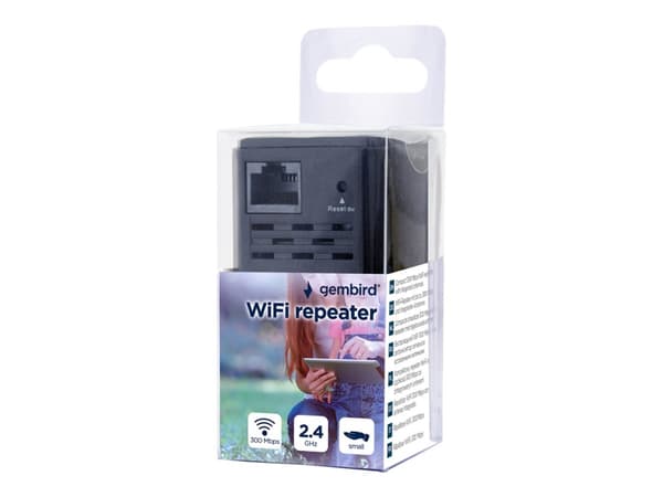 Gembird WNP-RP300-03-BK - Räckviddsökare för wifi - 100Mb LAN - Wi-Fi - 2.4 GHz