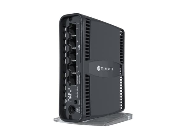 Mikrotik hAP ax2, Wi-Fi 6 (802.11ax), Kaksitaajuus (2,4 GHz/5 GHz), Ethernet LAN, Musta, Pöytäreititin