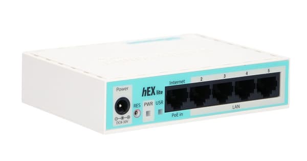 MikroTik hEX lite | Router | RB750r2, 5x RJ45 100Mb/s