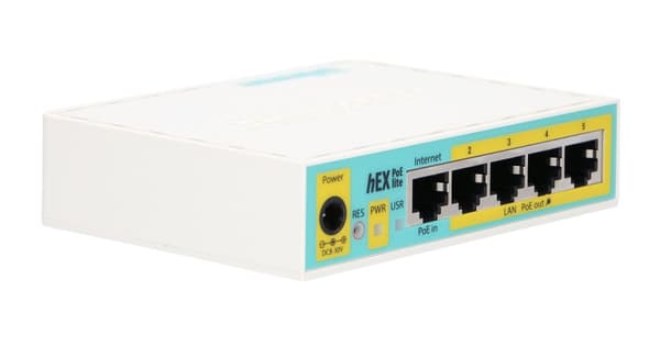 MikroTik hEX PoE lite | Reititin | RB750UPr2, 5x RJ45 100 Mb/s, 1x USB