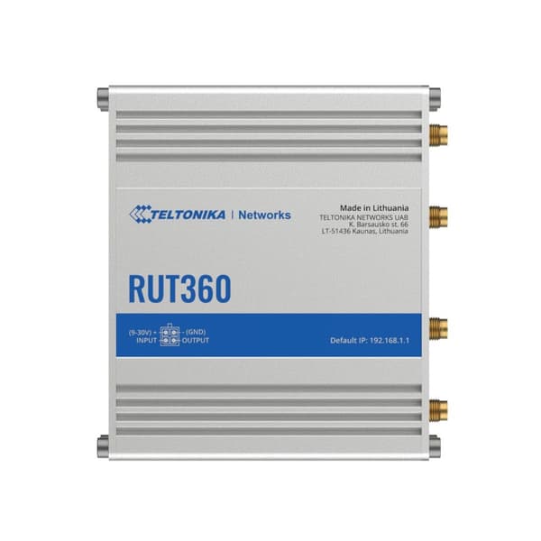 Teltonika RUT360 | Teollinen LTE-reititin | Cat.6, 1 x LAN, 1 x WAN 100 Mb/s WiFi 2,4 GHz, RUT360 000000