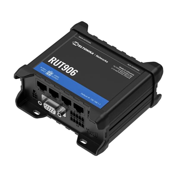 Teltonika RUT906 | Professionel industriel 4G LTE router | Cat.4, WiFi, Dual Sim, 1x WAN, 3X LAN, IP30 Sort