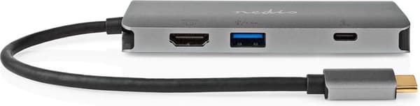 Nedis USB Multiport Adapter USB 3.2 Gen1 7-i-1 - USB-C™-kontakt, HDMI™-utgång, Micro SD, RJ45-anslutning