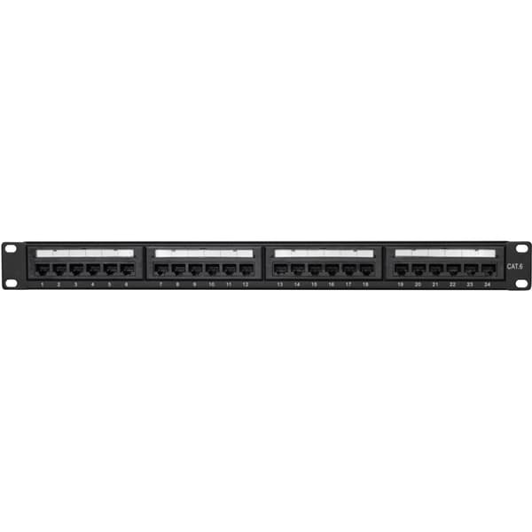 LogiLink Patchpanel 24-portar Cat6 för 19" rack U1 Svart
