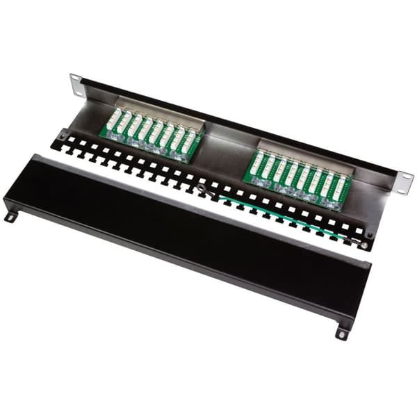 LogiLink Patchpanel 16-portar Cat6 för 19" rack U1 Svart