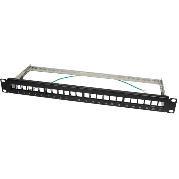 LogiLink Patchpanel för 24st Keystone-uttag för 19" rack U1 Svart Sort