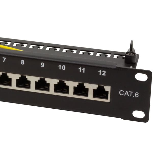 LogiLink Patchpanel 12-portar Cat6 för 10" rack U1 Svart