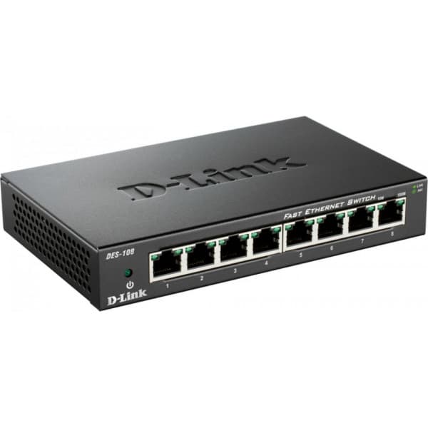 D-Link DES-108 -8-porttinen kytkin