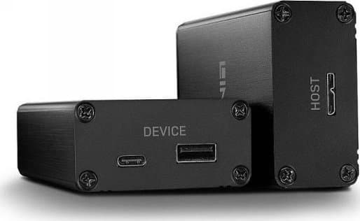 Lindy 43363, Verkkolähetin ja -vastaanotin, 300 m, 5000 Mbit/s, valokuitu, Micro-USB 3.2 Gen 1 (3.1 Gen 1) Type-B, musta