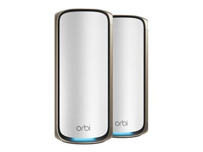 NETGEAR Orbi 970 Series RBE972S - Wi-Fi-system - (ruter, utvider) - inntil 5400 kvadratfot - maske 10GbE, 2.5GbE, Wi-Fi 7 Quad-Band Grå