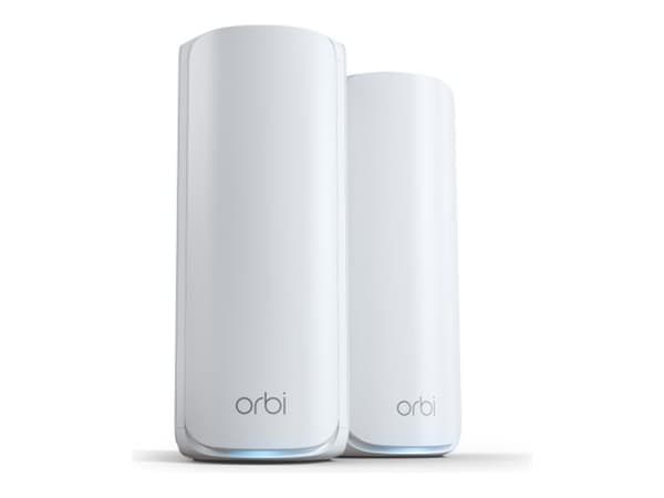 NETGEAR Orbi 770 Series RBE772 - Wi-Fi-system - (ruter, utvider) - inntil 4500 kvadratfot - maske 1GbE, Wi-Fi 7 Multibånd Hvit