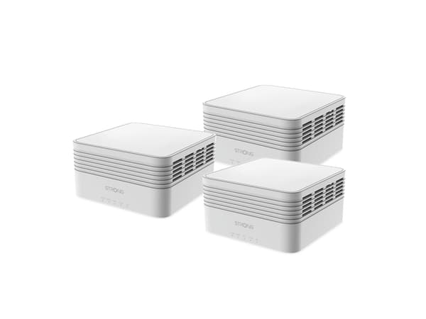 Strong MESHTRIAX3000, Hvit, Innvendig lys, Mesh system, 525 m², 20 dBmW, Dobbelbånd (2.4 GHz / 5 GHz) Hvit