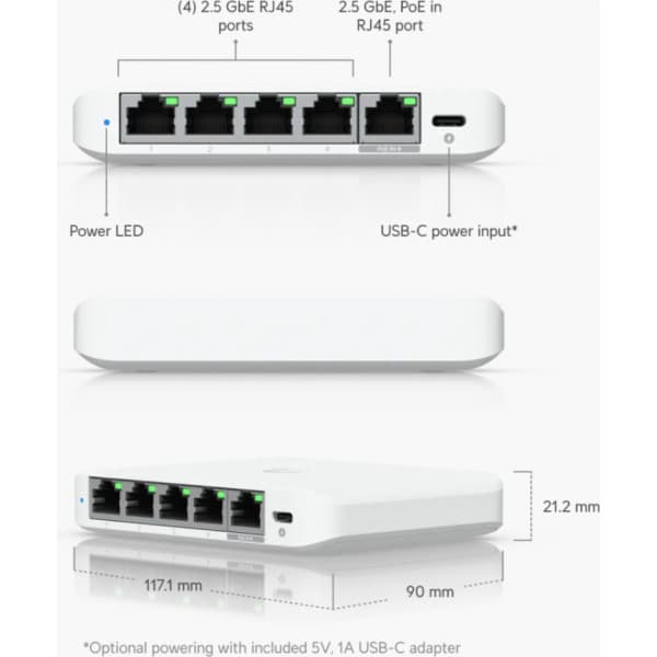 Ubiquiti UniFi USW-Flex Mini 2.5G 5-port switch