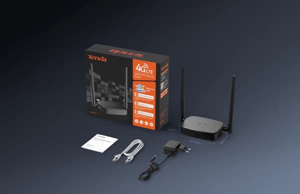 Tenda 4G05 trådløs router Fast Ethernet Single-band (2,4 GHz) Sort