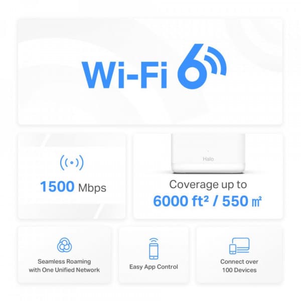 Mercusys Halo H60X WiFi 6 -Mesh-järjestelmä, 3-pack