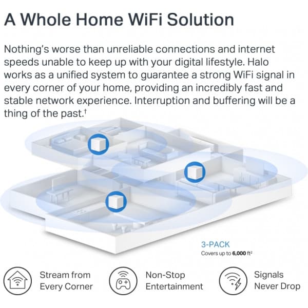 Mercusys Halo H60X WiFi 6 -Mesh-järjestelmä, 3-pack