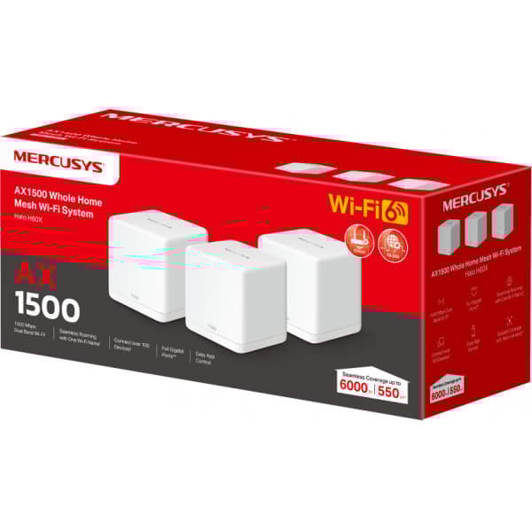 Mercusys Halo H60X WiFi 6 -Mesh-järjestelmä, 3-pack