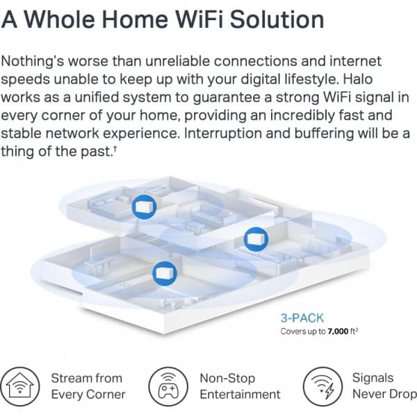 Mercusys Halo H80X WiFi 6 -Mesh-system, 3-pak