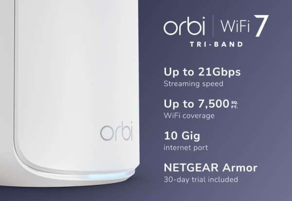 NETGEAR - Orbi 870 -sarjan kolmikaistainen WiFi 7