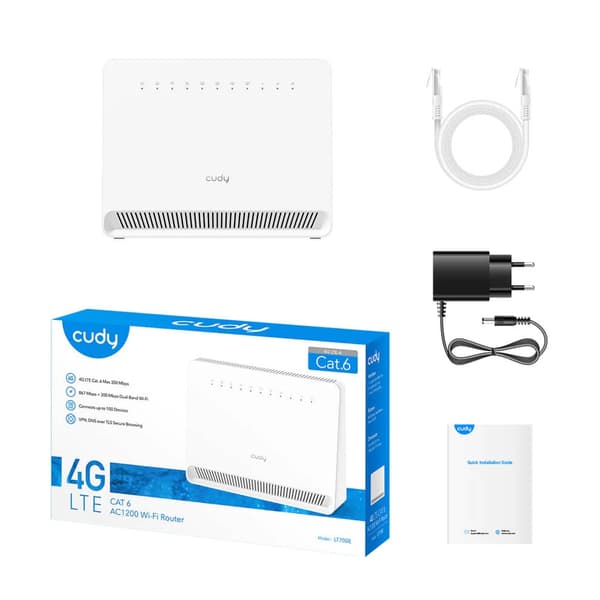 CUDY 4G Router LT700E Cat 6 AC1200 Gigabit