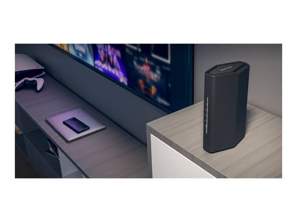 NETGEAR Nighthawk RS100 - Trådløs ruter 4-portssvitsj - 1GbE, 2.5GbE, Wi-Fi 7 Dobbeltbånd Sort