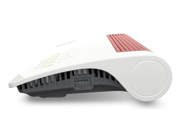 FRITZ!Box 4690, Wi-Fi 7 (802.11be), Dual-band (2,4 GHz / 5 GHz), Nätverksansluten (Ethernet), Röd, Vit, Bordsrouter