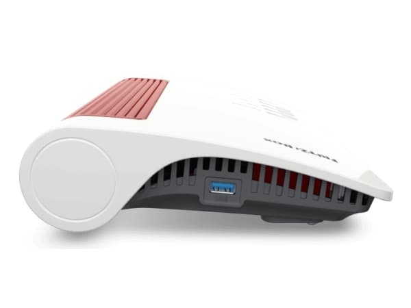 FRITZ!Box 4690, Wi-Fi 7 (802.11be), Dual-band (2,4 GHz / 5 GHz), Nätverksansluten (Ethernet), Röd, Vit, Bordsrouter
