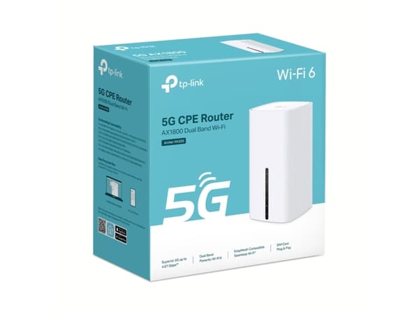 TP-Link Archer NX200, Wi-Fi 6 (802.11ax), Dual-band (2,4 GHz / 5 GHz), Nätverksansluten (Ethernet), 5G, Vit, Bordsrouter