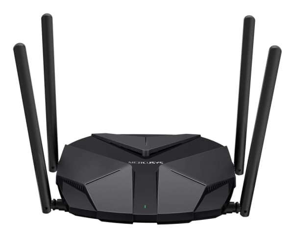Mercusys AX3000, Wi-Fi 6 (802.11ax), Dual-band (2,4 GHz / 5 GHz), Nätverksansluten (Ethernet), Svart, Bordsrouter
