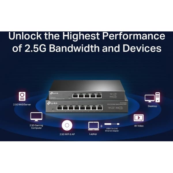 TP-Link TL-SG105-M2 2.5 Gigabit 5-porttinen kytkin