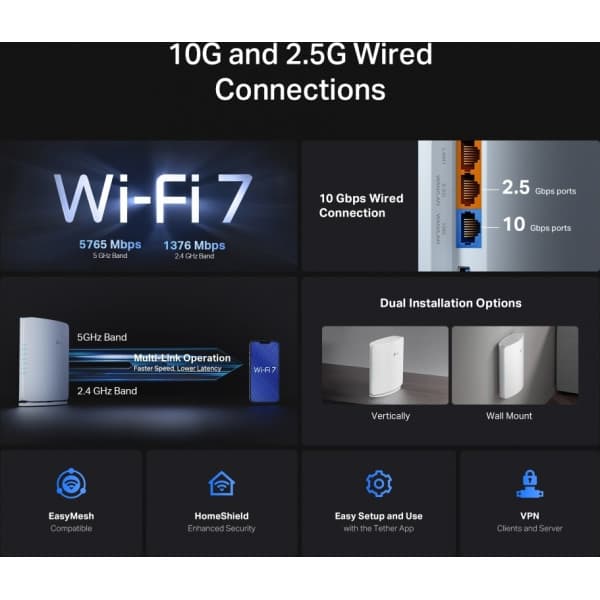 TP-LINK Archer BE450 Dual-Band WiFi 7 -reititin
