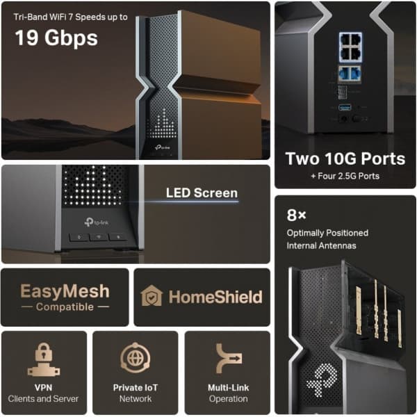 TP-LINK Archer BE800 Tri-Band WiFi 7-router