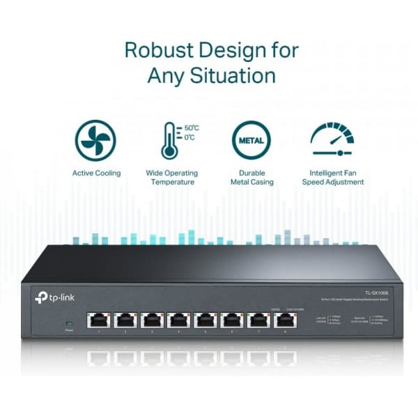 TP-LINK TL-SX1008 -8-porttinen Multi-Gigabit -kytkin